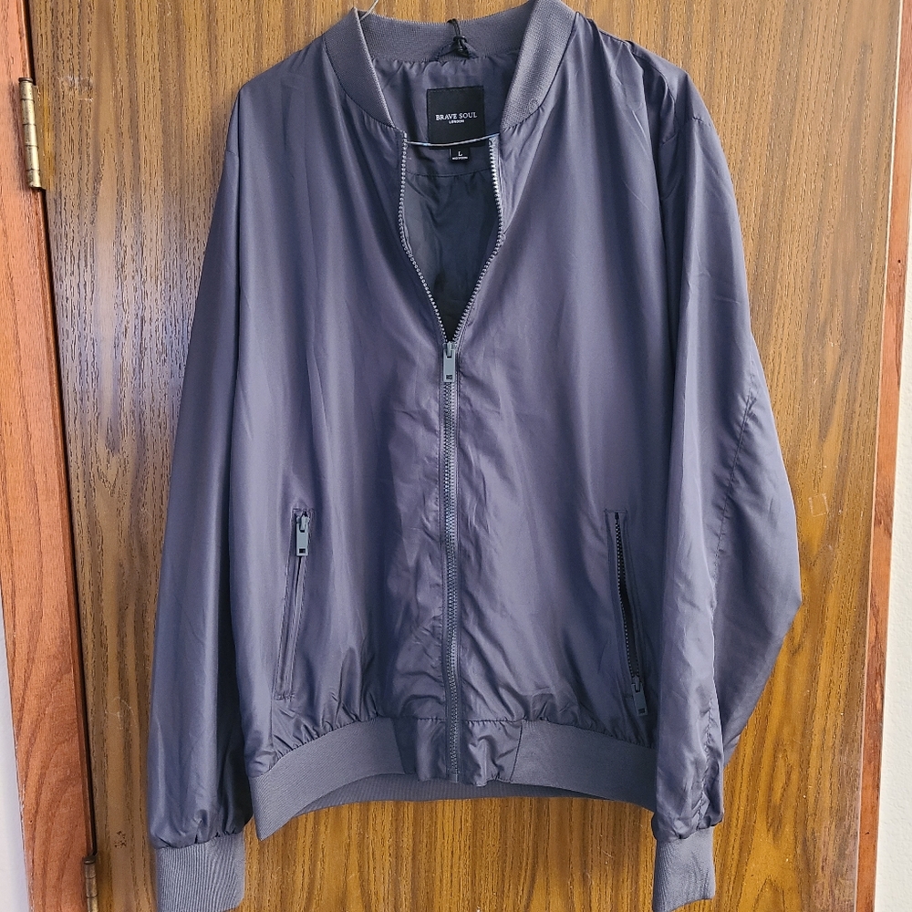 NWT Brave Soul London Sanjay Lightweight Charcoal Jacket in size Large